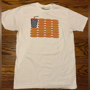 Mr. Chips graphic flag t-shirt sz large